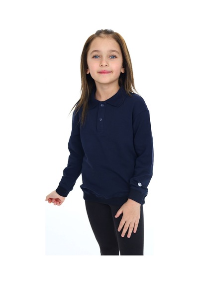 Toontoy Kız Çocuk Regular Fit Polo Yaka Düşük Omuz Nakış Baskılı Sweatshirt - 2 İplik Lacivert Toontoy Kız Çocuk Regular Fit Polo Yaka Düşük Omuz Nakış Baskılı Sweatshirt - 2 İplik Lacivert
