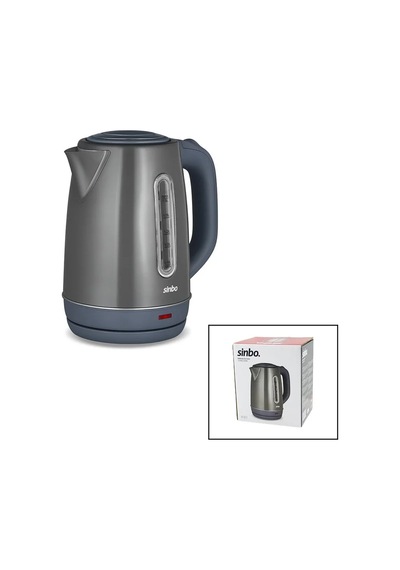 Ers- Gri Çelik Kettle Su Isıtıcısı Kablosuz Kullanım 1.8lt 360 Derece Dönebilme Otomatik Kapanma Sk-8031