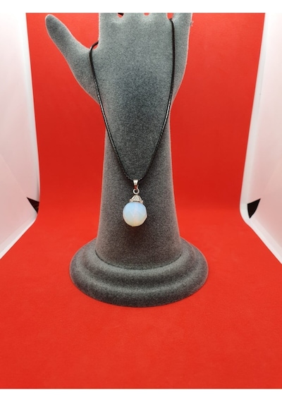 Sertifikalı Opal Doğal Taş Fasetli Kolye 12mm Çok REnkli