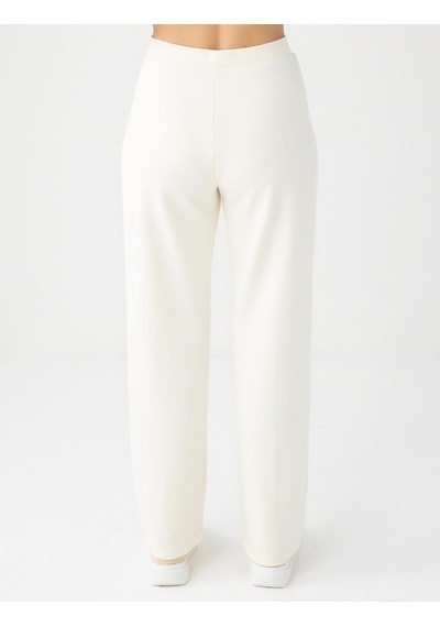 Jimmy Key Jimmy Key Ekru Yüksek Bel Bol Paça Örme Modal Pantolon 5ww182859114