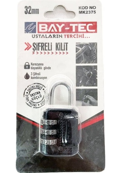 Şifreli Asma Kilit 32 Mm Baytek Mk2375