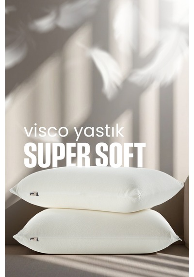 Ortopedik Visco Uyku Yastığı - Ortopedik Yastık - Süper Soft Tombul Visco Yastık Beyaz