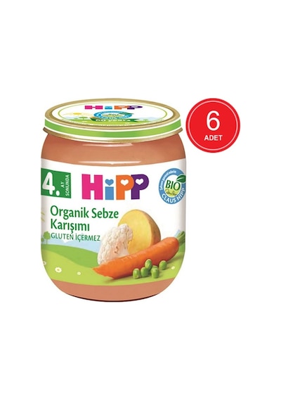 Hipp Organik Sebze Karışımı 4+ Ay Kavanoz Maması 6 x 125 G