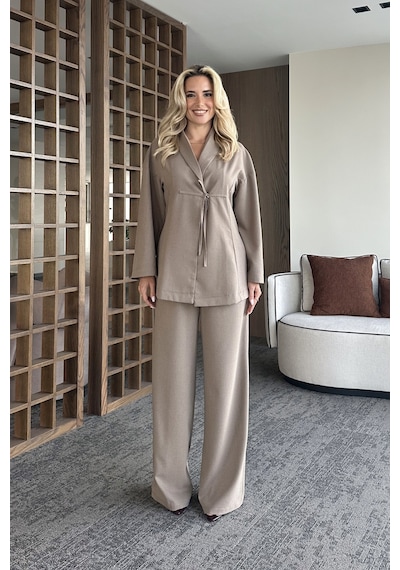 Laluvia Vizon Bluz Pantolon Takım - 8767 Vizon Laluvia Vizon Bluz Pantolon Takım - 8767 Vizon