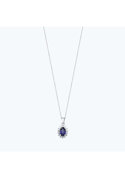 Altınbaş Pırlanta Safir Oval Kolye Erm995s-14k Beyaz