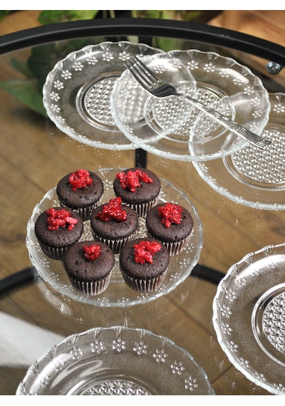 6'lı 14 Cm Cam Tatlı Tabağı Kahvaltılık Nagoya