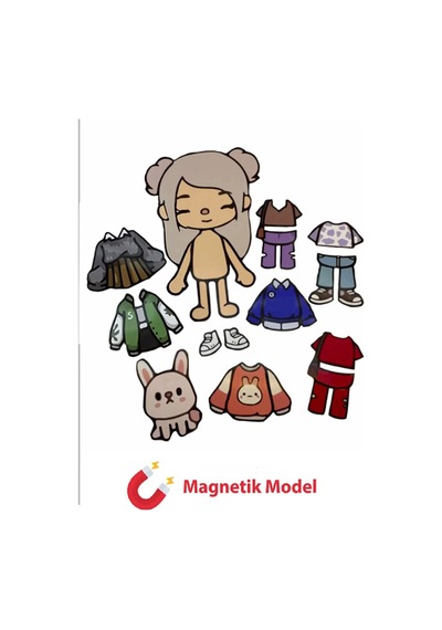 Toca Boca Gray Mıknatıslı Giydirme Seti Diğer