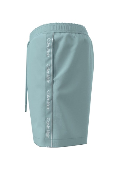 Calvin Klein Erkek Antarctic Blue Yan Şerit Detaylı Orta Boy İpli Yüzme Şortu-16243 Mavi