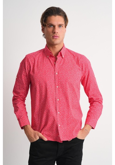 Alexander Gardi Alexandergardı Desenli Slim Fit Erkek Gömlek Pembe