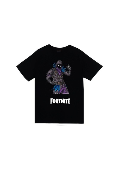 Stoned&Fame Unisex Siyah Fortnite Baskılı Kısa Kol T-shirt SIYAH