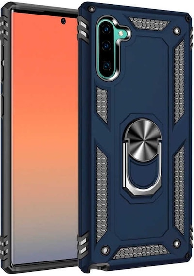Samsung Galaxy Uyumlu Note 10 Kılıf Sert Silikon Yüzüklü Stand Özellikli Kapak