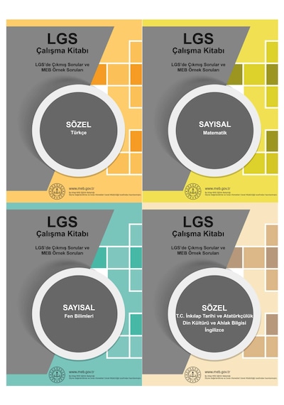 8.Sınıf LGS Çıkmış Soru ve MEB Örnek Soruları Çalışma Kitabı 4lü Set