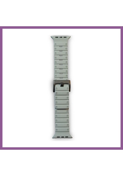 Bezos Watch 42mm Uyumlu Magnus Mıknatıslı Silikon Kordon - Gri Rengaren