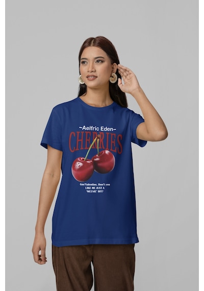 Unisex Erkek/kadın Cherrıes Özel Baskılı Oversize Pamuklu Bisikle Lacivert Unisex Erkek/kadın Cherrıes Özel Baskılı Oversize Pamuklu Bisikle Lacivert