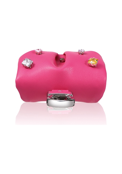 Apple Uyumlu AirPods Pro 2 Kılıf Pu Deri Çanta Tasarımlı Taşlı Pynana Sugar Cube Serisi Kapak Pembe