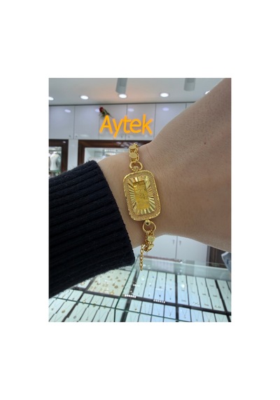 24 Ayar Gram Altınlı Pullu Bileklik Sarı