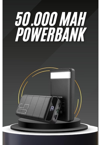50.000 Mah Led Dijital Göstergeli Usb Çıkışı Powerbank Çokrenkli 19300515