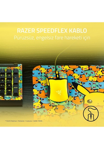 Cobra Pokémon Edition - Hafif Kablolu Oyun Faresi - 8500 Dpı Sensör - 58g - Optik Fare Anahtarları 3th Nesil - Degrade Alttan Parıltılı Chroma Aydınlatma - Speedflex Kablo Pokémon Kanto