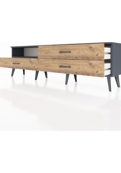 Arges Tv Ünitesi Tek Raflı 3 Çekmeceli 176x30x51 Antrasit-antrasit/çam Antrasıt/atlas Çam Arges Tv Ünitesi Tek Raflı 3 Çekmeceli 176x30x51 Antrasit-antrasit/çam Antrasıt/atlas Çam