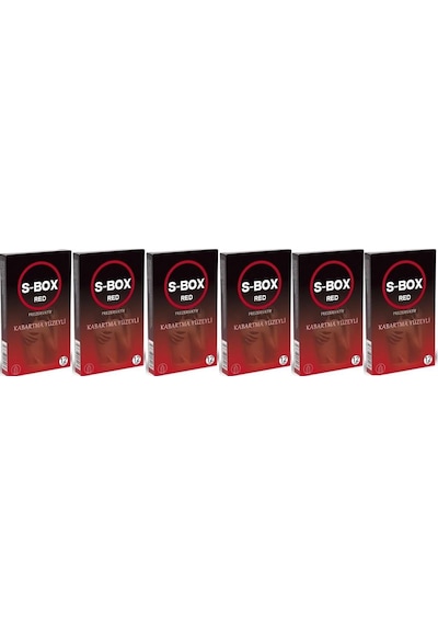 S-Box Red Kabartmalı Prezervatif 12'li x 6