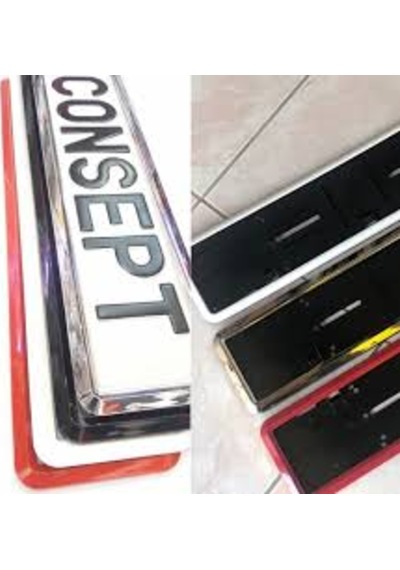 Araç Takmatik Plakalık Krom P. Black Beyaz Kırmızı Araç Plakalık 401594942