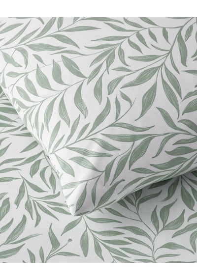 English Home Leaf Dream Kolay Ütülenir Tek Kişilik Çarşaflı Nevresim Takımı 160x220 Cm Yeşil Yeşil