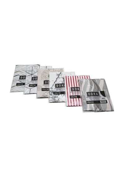 Dora Hazır Elfaylı Desenli Muşamba & Masa Örtüsü 140x140cm- 10'li Paket