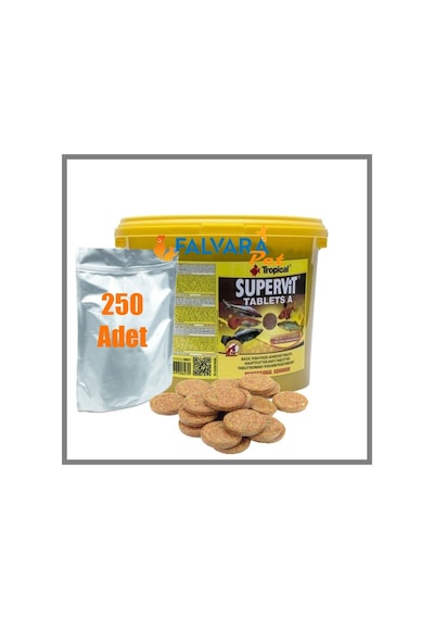 250 Adet Tropical Süpervit A Tablet Kovadan Bölme Balık Yemi