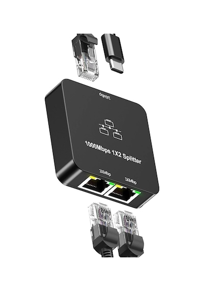 1000mbps Gigabit Ethernet Çoklayıcı 1 Giriş 2 Çıkış Ağ Dağıtıcı Yüksek Hızlı İnternet Dağıtıcı