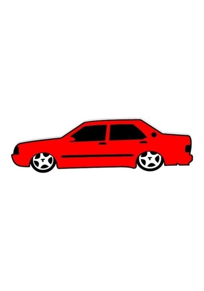Basık Tofaş Şahin Sticker Kelebek Cam Oto Sticker Kırmızı