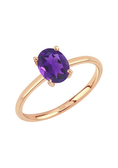 Sirius Oval Ametist Taşlı Esila Yüzük 0802r0052