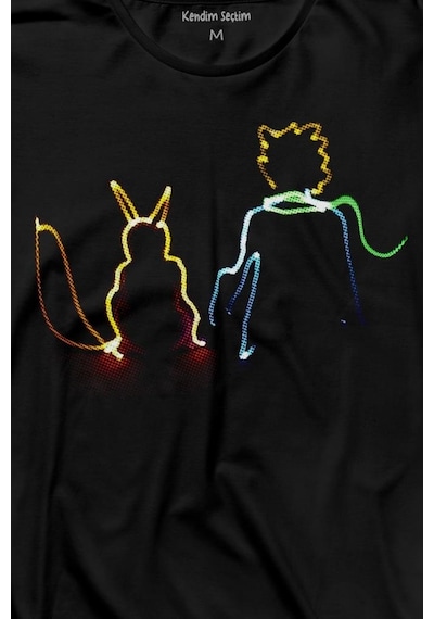 Küçük Prens Çizim Temalı Uzun Kollu Tişört Baskılı T-shirt 001