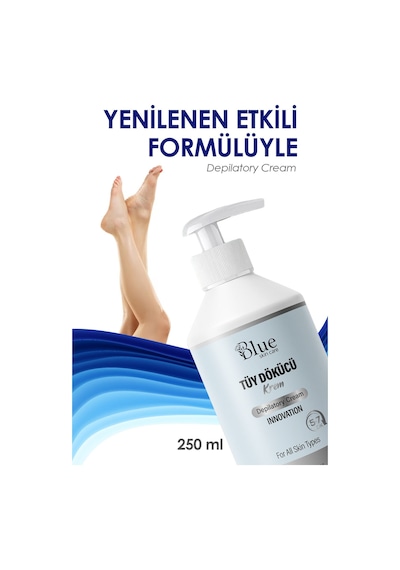 Blue Skin Care Tüy Dökücü Ve Tüy Azaltıcı Tüy Alma Krem Tüm Cilt Tipleri Için Lazer Epilasyon Etkili