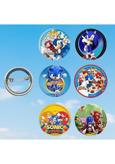 Lisanslı Yaka Çanta Rozeti Sonic 6lı Paket Pinyata İçi Küçük Hediyelikler Diğer
