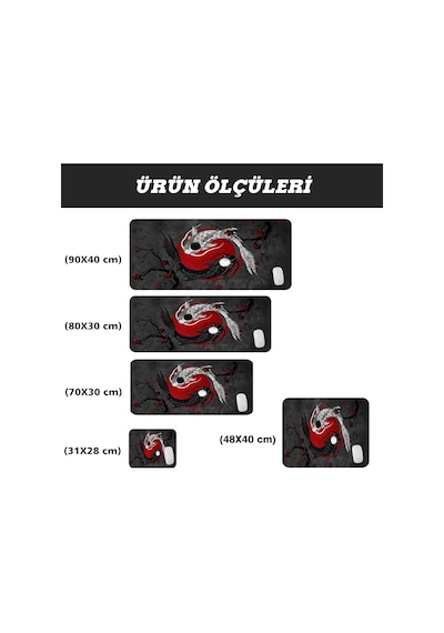 Porge Gamer Mouse Pad 90x40 Mouse Pad Xxl Büyük Oyuncu Koi Mousepad Koi Fish, 90x40 Cm 3mm Kalınlık