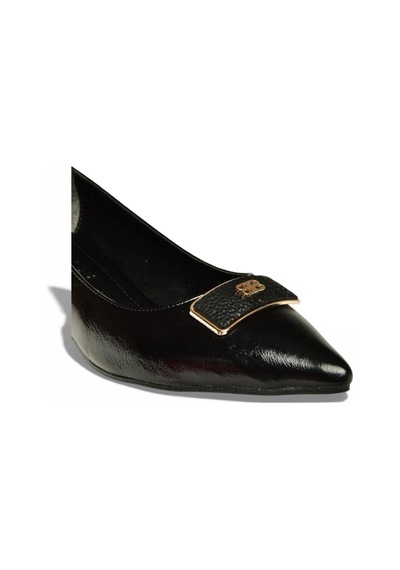 Fox Shoes Y820771260 Siyah Rustik Alçak Topuklu Kadın Ayakkabı Siyah