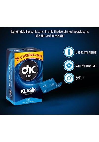 Okey Klasik Prezervatif 60'lı Okey Klasik Prezervatif 60'lı
