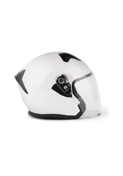 Alto Çenesiz Yarım Motosiklet Kaskı Şeffaf Vizörlü, Ece-r 22.06 Sertifikalı, Parlak Beyaz