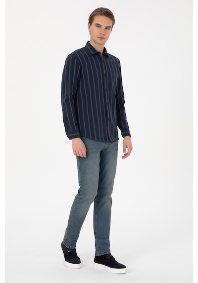 U.s. Polo Assn. Erkek Lacivert Gömlek Desenli 50308398-vr033