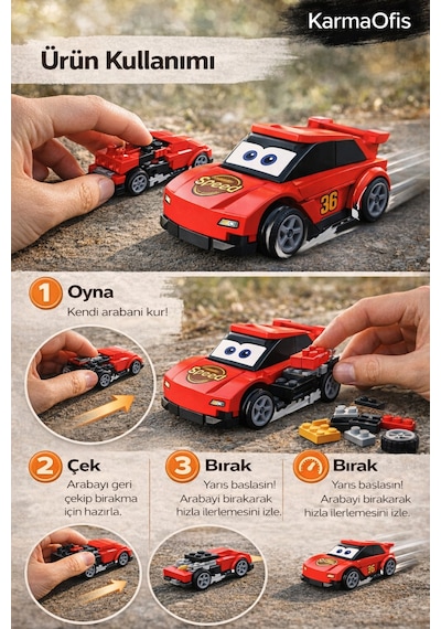 Power Bricks M38-b1071a 45 Parça Çek Bırak Yarış Arabası Kırmızı Speed Temalı Oyuncak Araba Power Bricks M38-b1071a 45 Parça Çek Bırak Yarış Arabası Kırmızı Speed Temalı Oyuncak Araba
