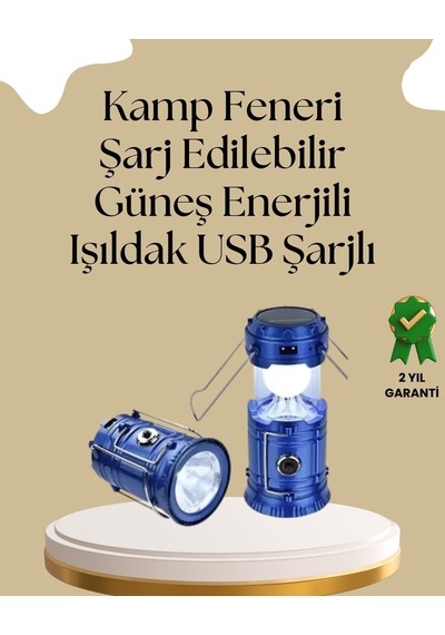 Güneş Enerjili Katlanabilir Kamp Feneri Usb Şarjlı Hafif Ve Çok