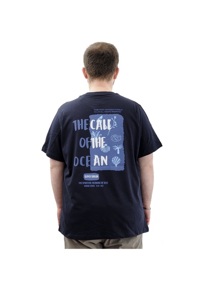 Mode Xl Büyük Beden Erkek Tişört Baskılı Pamuklu Bisiklet Yaka T-shirt Touch U24067 Lacivert Lacivert