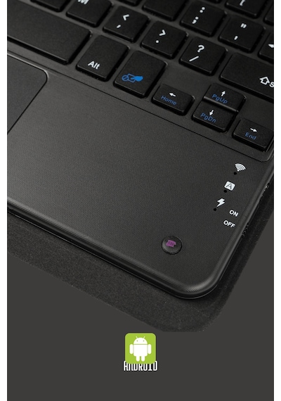 Fuchsia Galaxy Tab A 8.0" 2019 İle Uyumlu Savvy Keyboard Bluetooh Bağlantılı Standlı Klavyeli Tablet Kılıfı Klavyeli Kılıf
