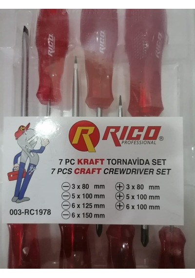 Rico Kraft DüzYıldız Tornavida Seti 7 Parça