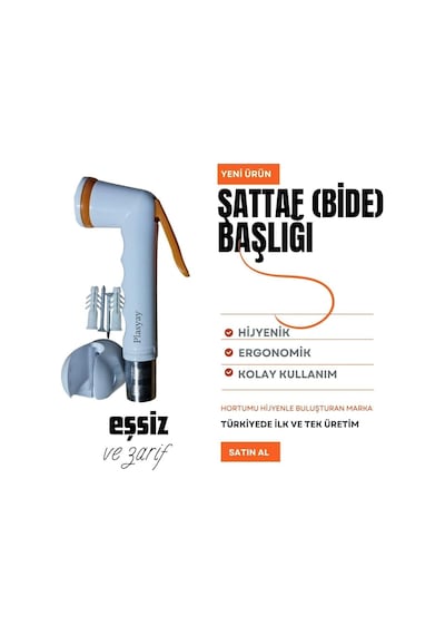 Plastik Mandallı Şattaf Taharet Matik Başlık Tekne Yat Karavan Otel İçin İdeal Ürün Gri