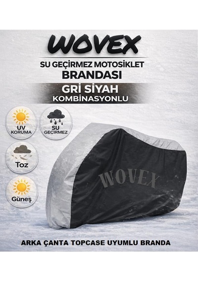 Honda İle Uyumlu Adv 350 Topcase Uyumlu Su Geçirmez Motosiklet Brandası,örtü,gri-siyah Kombinasyonlu Branda Genel
