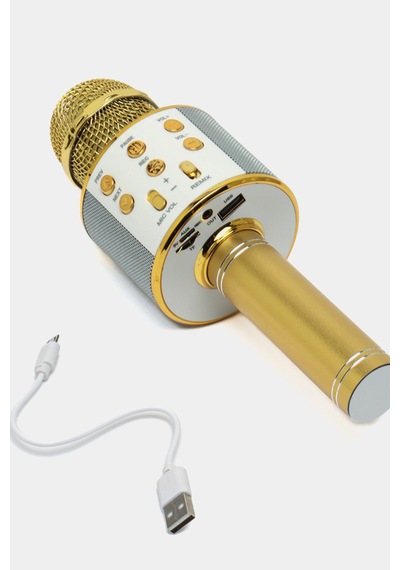 Eğlenceli Karaoke Mikrofon Bluetooth Hoparlör Usb Sd Kart Ve Aux Girişli Bt Hoparlörlü