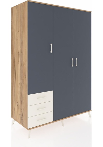 Kronos Dolap 6 Raflı 3 Çekmeceli Tek Askılı 132x59x195 Çam-an... Çam