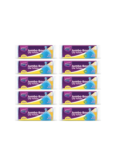 Güçlü Çöp Torbası Jumbo Boy 7'li Paket 10 Adet