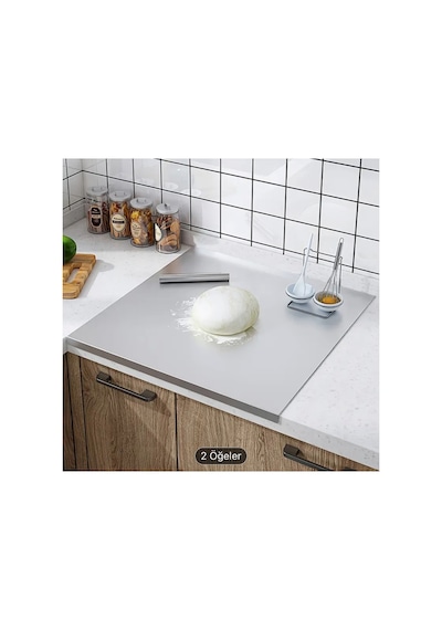 Gkd Paslanmaz Çelik Tek Taraf Bükümlü Metal Tezgah Koruyucu 40 X 30 Cm Gri